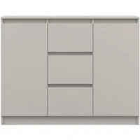 Deine Möbel 24 Kommode SIMO 04, weiß / kaschmir, 120 cm, 2 Türen, 3 Schubladen (Set, 1 St., modernes, zeitloses Design, robuste Verarbeitung, SIMO - Kollektion), ideal für Schlafzimmer, Flur, Kinderzimmer oder Jugendzimmer.