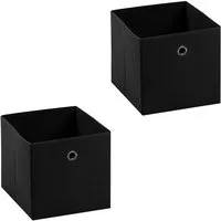 IDIMEX Aufbewahrungsbox ELA (Set), Aufbewahrungsboxen im 2er Set, Regalboxen mit Griff 27x27cm schwarz