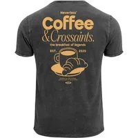 Neverless Print-Shirt Herren Vintage T-Shirt Backprint Printshirt Baumwolle Aufdruck Coffee mit Print