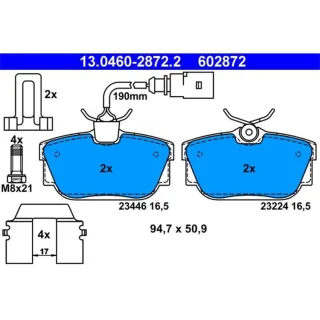 ATE Bremsbel?ge hinten Ford Galaxy Seat Alhambra VW Sharan Transporter