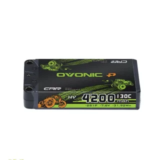 OVONIC 7.6V 4200mAh 5200mAh 6000mAh 6500mAh130C 2S LiHv Battery Banana Plug for RC Car