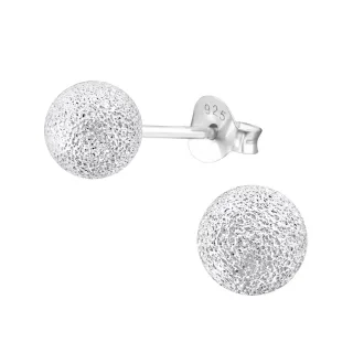 Glitzerkugel Ohrringe aus 925 Silber