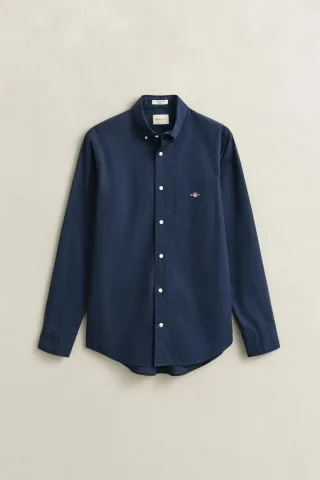 GANT - Classic Regular Fit Popeline Hemd marine - Gr. - XXL