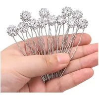 Bomiclss Haarspange 12 Stück Hochzeit Haarschmuck Set, Blumen Perlen Braut Haarnadeln, 12-tlg., Haarnadeln, U-förmig für Damen Mädchen
