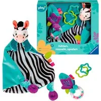 Ravensburger Greifspielzeug Play+ Fühlen, rasseln, spielen (Geschenk-Set: Zebra)