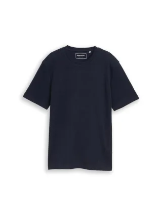 TOM TAILOR Denim - T-Shirt mit Waffelstruktur blau - Gr. - M