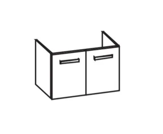 Artiqua 411 Waschtischunterschrank für Vero 045480 Quarzgrau Matt Select, 411-WU2T-D19-7163-173 411-WU2T-D19-7163-173