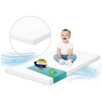 Kindermatratze Babymatratze mit Baumwollbezug, waschbar & rollbar–Allergikergeeignet, Best for Kids, 6 cm hoch, (Einzelartikel, 1 × Schaumkernmatratze), 60x120 cm, Bezug aus Baumwolle, Hergestellt in der EU