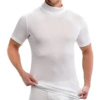 HERMKO Unterziehshirt 16855 Baumwolle/Modal, kurzarm Shirt mit Rollkragen, angenehm weich, Basic
