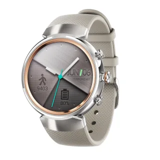 Asus ZenWatch 3 4GB [inkl. Sportarmband beige] 45mm Edelstahlgehäuse silber