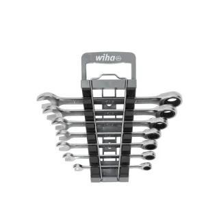 Wiha Ringratschen-Gabelschlüssel Set 7-teilges Set in Halter - 45244