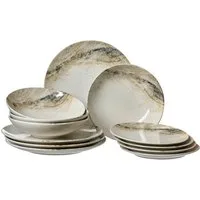 Ritzenhoff & Breker Teller-Set Arezzo (12-tlg), 4 Personen, Steinzeug