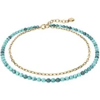 Fossil Fußkette Schmuck Metall Körperschmuck Jewelry, mit Acryl