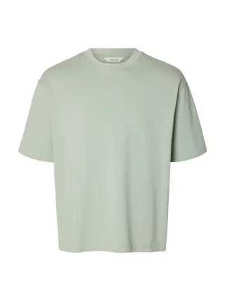 SELECTED MEN - SLMRELAXASPEN 2-PLY SS O-NECK NOOS Aqua Gray - Gr. - L