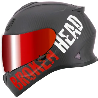 Broken Head (A-Minus-Ware) BeProud Carbon Rot Limited Edition + Verspiegeltes Visier