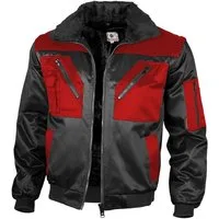Qualitex Workwear Pilotenjacke Pilotenjacke zweifarbig schwarz/rot, Gr. 4XL