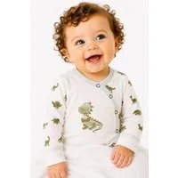 La Bortini Wickelbody Baby Body mit Kratzschutz in Creme neutral für Neugeborene (Erstlingsbody für Jungen und Mädchen) aus Baumwolle, 44 50 56 62 68 74, in Creme, gemustert