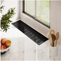 MS Beschläge Lüftungsgitter Aluminium Stegblech 150mm Schwarz Heizungsgitter