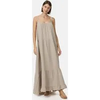 Rayshyne Maxikleid PM48 (Romantisches Maxikleid aus Musselin mit Spaghettiträgern) mit Rüschen, Atmungsaktiv, Hautfreundlich