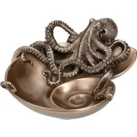 Figuren Shop GmbH Dekoschale Muschel-Schale mit Krake - Veronese - Dekoschale Tierfigur Dekoration