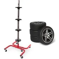 Bituxx Felgenbaum Bituxx Felgenbaum Rot/Schwarz, für 4 Reifen, bis 245 mm Reifenbreite, MS-19738, 360°-Rollen