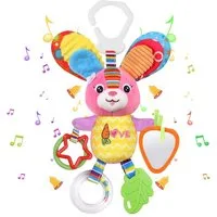 CLTYQ Mobile Mobile Baby Mobile, Babyspielzeug hängenden , Plüschrasseln mit Beißring, Kleinkindspielzeug Hase