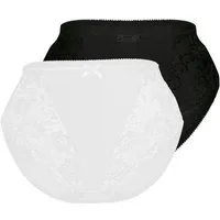 Sassa Miederslip Classic Lace (2er Pack) mit floraler Spitze, feminin, matt-glanz Effekt