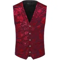 Allthemen Anzugweste Elegante Jacquard Anzugweste für Hochzeit und Party