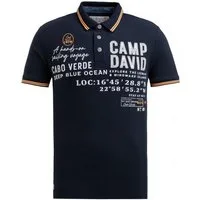 CAMP DAVID Poloshirt mit Label-Applikationen