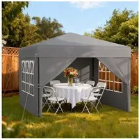 FIVMEN Pavillon Pop Up Partyzelt Faltbar UV Schutz Faltpavillon mit 4 Seitenteilen, Höheverstellbar 240-260cm Camping, Hochzeit, Innenhof