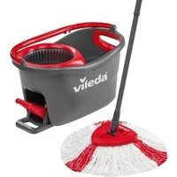 Vileda Bodenwischer-Set EASY WRING & CLEAN TURBO BOX, (Set, 3-St., Wischmop-Set mit 3-tlg. Teleskopstiel, bis zu 130 cm ausziehbar), inkl. TURBO REFILL MICROFIBRE 2in1 Ersatzkopf