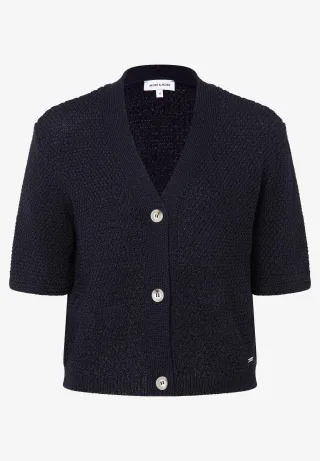 MORE & MORE - Kurzarm-Cardigan blau - Gr. - 36