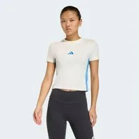 adidas Sportswear T-Shirt ESSENTIALS 3-STREIFEN SLIM BABY schmale Passform, Rundhalsausschnitt, mit Elasthan-Anteil
