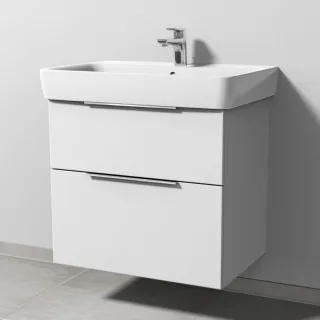 Sanipa 3way Waschtischunterbau zu Geberit Renova Plan Waschtisch mit 2 Auszügen, Weiß-Soft UM87743