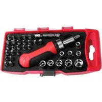 Falon-Tech Ratschenringschlüssel Bitsatz Bitset Steckschlüssel Bit-Box Ratsche Bithalter 36tlg (36 St)