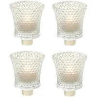 Spetebo Teelichthalter Teelichthalter für Kerzenständer - 4er Pack (Set), Punktstruktur für Kerzenständer