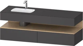 Duravit Qatego Einbauwaschtisch mit Konsolenwaschtischunterbau Graphit Matt 1600x500x600 mm - QA4795 QA4795030490010