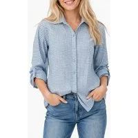 Mississhop Hemdbluse Damen Bluse kariert aus Baumwolle – Hemdbluse mit 3/4-Arm Gr. 36-40
