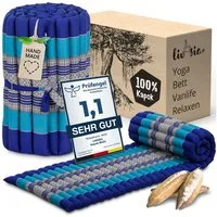 Reisebett-Matratzen Rollmatte 50 cm breit, vegan und handgefertigt, 210x50x4,5cm, livasia, 4,50 cm hoch, Kapok