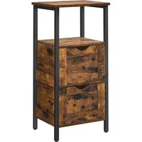 VASAGLE Badkommode Badezimmerschrank Badschrank, 2 Schubladen, 37 x 30 x 80 cm