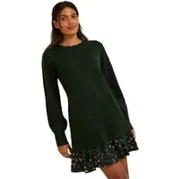 Love & Roses Minikleid Love & Roses Strick-Minikleid mit Webrock, Regular (1-tlg)