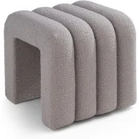 Home4You Polsterhocker B 40 x H 40 cm, Wollweiß, Teddystoff, (1 St), MDF, flauschig