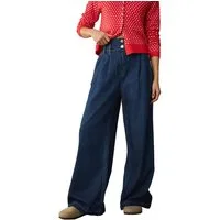 Next Weite Jeans Hochbund-Palazzo-Jeans mit zwei Knöpfen am Bund (1-tlg)