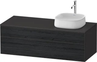 Duravit Zencha Konsolenwaschtischunterbau wandhängend Eiche Schwarz & Graphit Matt & Supermatt 1300x ZE4822R16800000