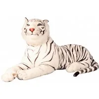 Geschenkestadl Plüschfigur XXL Tiger Kuscheltier in braun oder weiss 110 cm liegend