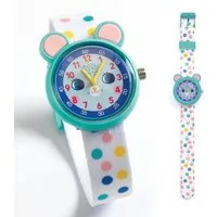 DJECO Quarzuhr Elegante Quarzuhr mit schönem Motiven zum Uhr-Lesen-Lernen