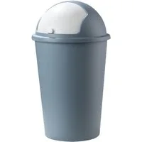 Home4You Mülleimer, Kunststoff, Pastellblau, Weiß, 50 Liter
