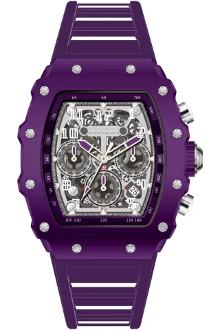 INVICTA Racing 69709 Herrenuhr - Quarzwerk - Acryl mit silbernem Zifferblatt - 43 mm