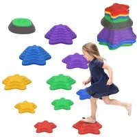 ZONEKIZ Stapelspielzeug Trittsteine für Kinder Balance, (Balanciersteine, 11-tlg), bis 80 kg Belastbar, für Gleichgewicht, Motorik