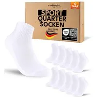 sockenkauf24 Sportsocken 10 Paar kurze Tennissocken Quarter Sportsocken Herren Damen Baumwolle (10-Paar) verstärkte Ferse & Fußspitze, gepolsterte Sohle, Atmungsaktiv
